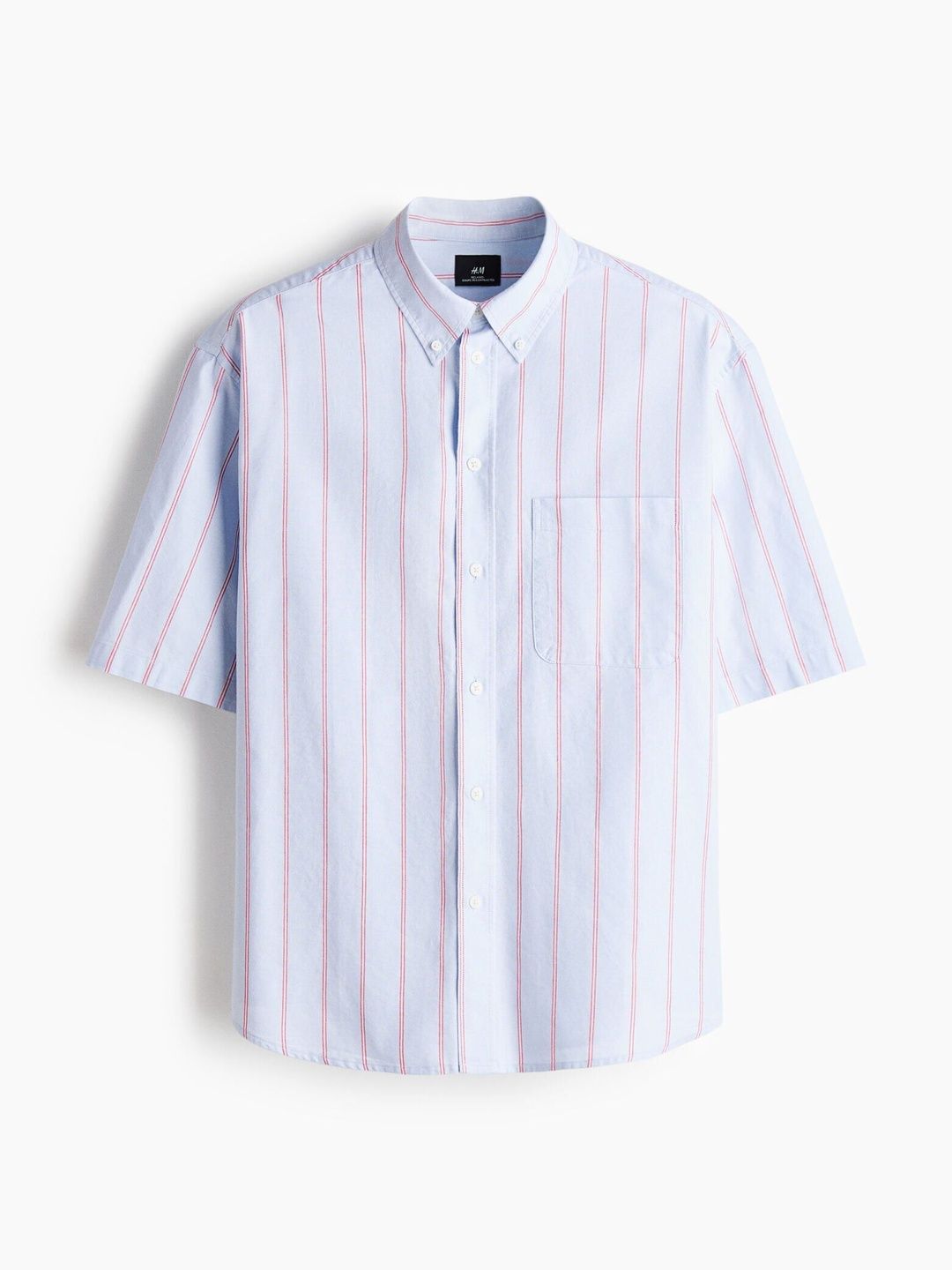 H&M Relaxed Fit Short-Sleeved Oxford Shirt deal from myntra H&M Relaxed Fit Short-Sleeved Oxford Shirt deal from myntra