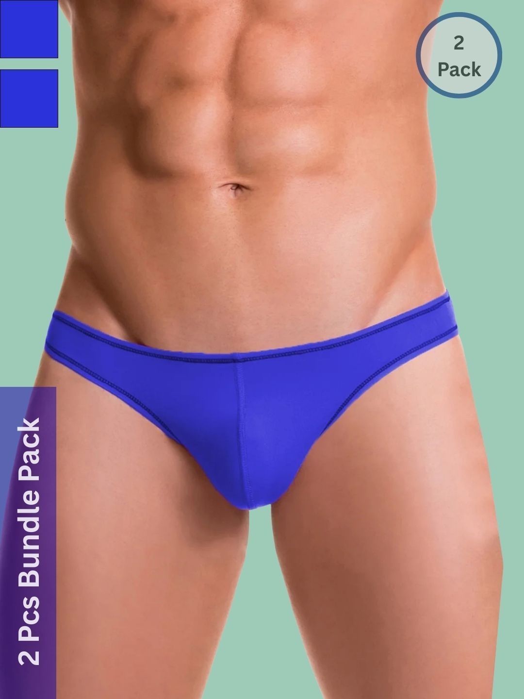 BE IN LOVE Pack Of 2 Double Strap Pouch Low-Rise Basic Briefs