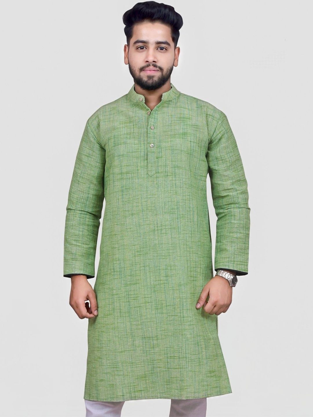 Sypher Boutique Men Printed Khadi Kurta