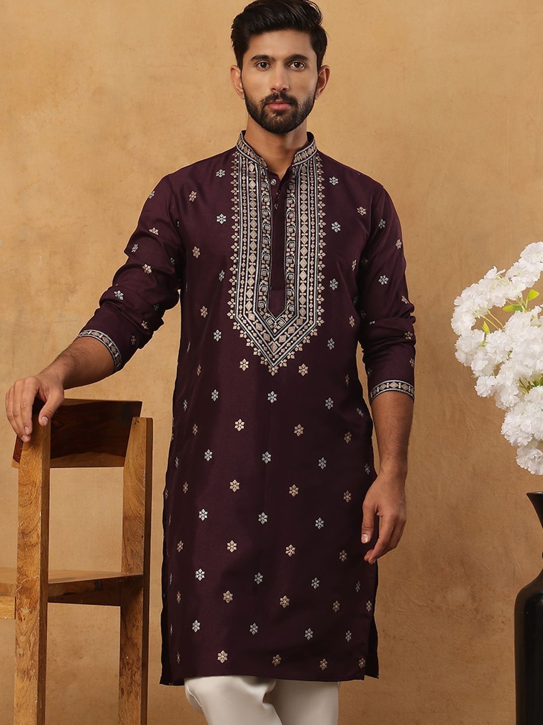 Jompers Men Geometric Printed Kurta