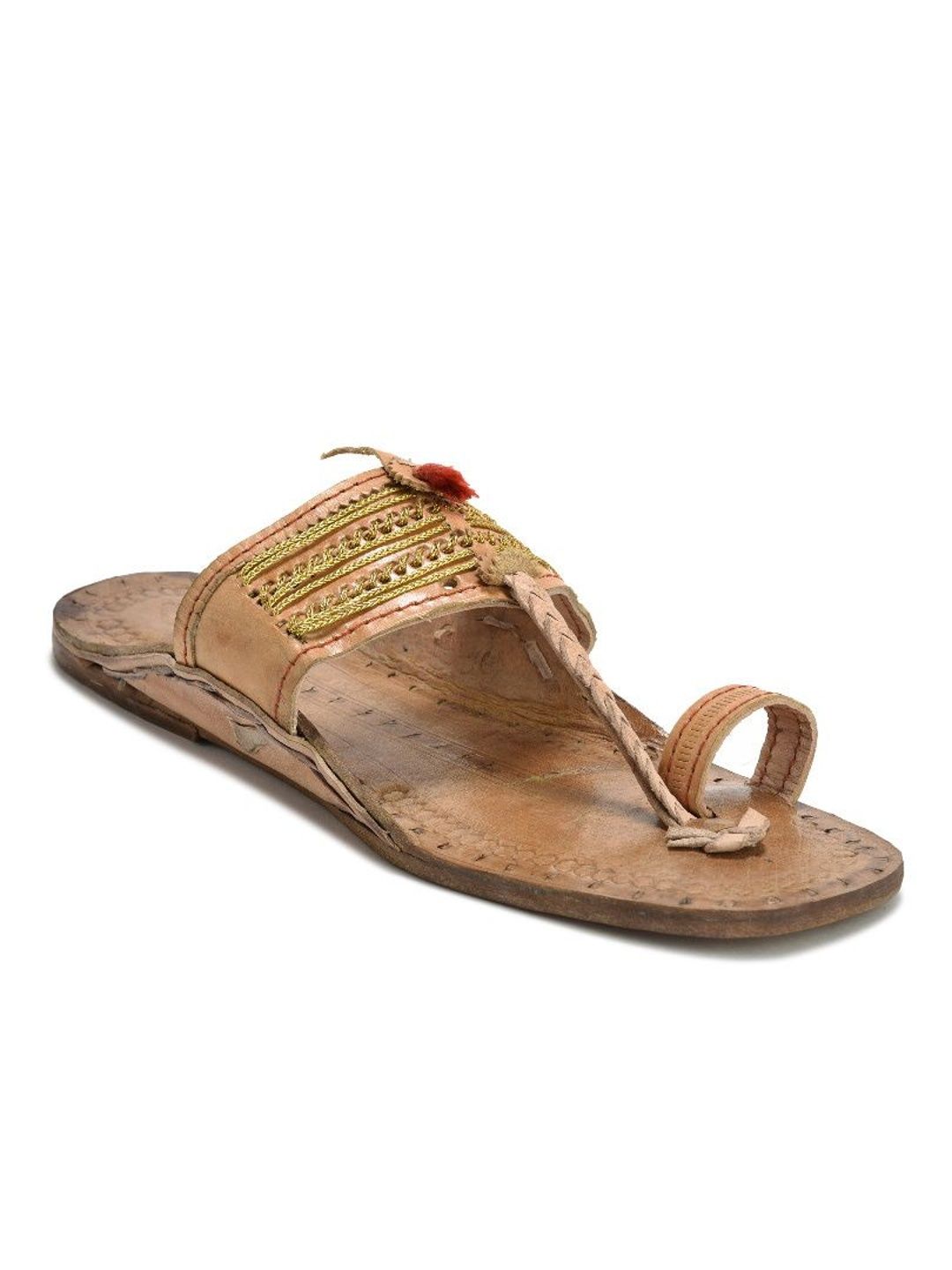 Thailee Men Ethnic Leather Kolhapuri Sandals
