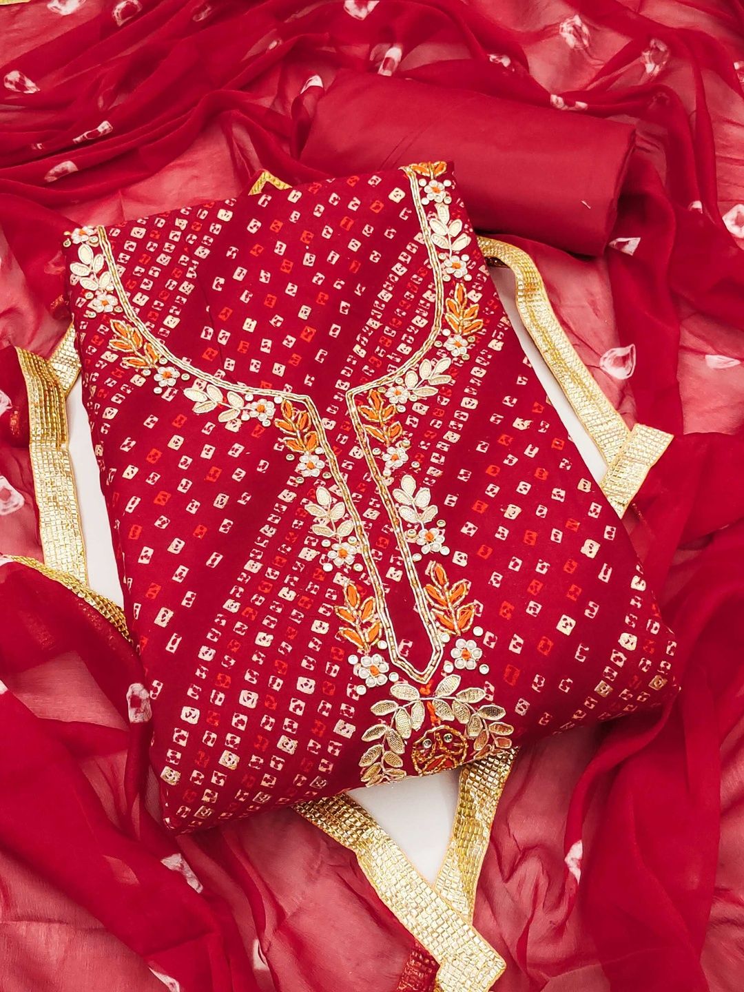 Dhaaga Ghar Embroidered Pure Cotton Unstitched Dress Material