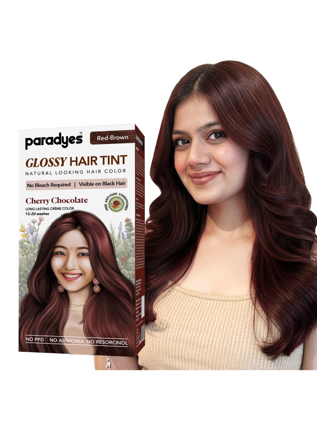 Paradyes Semi-Permanent Creme Glossy Tint Hair Color160g - Cherry Chocolate