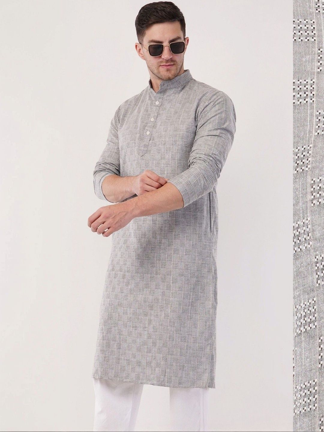 Sypher Boutique Men Printed Khadi Kurta