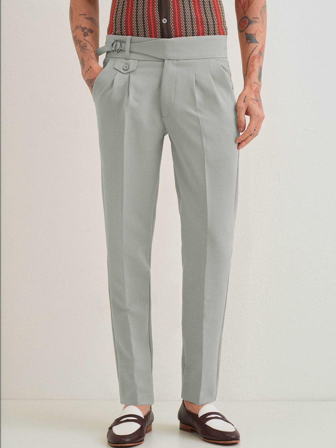 MANCREW Men Tailored Wrinkle Free Pleated Gurkha Pants