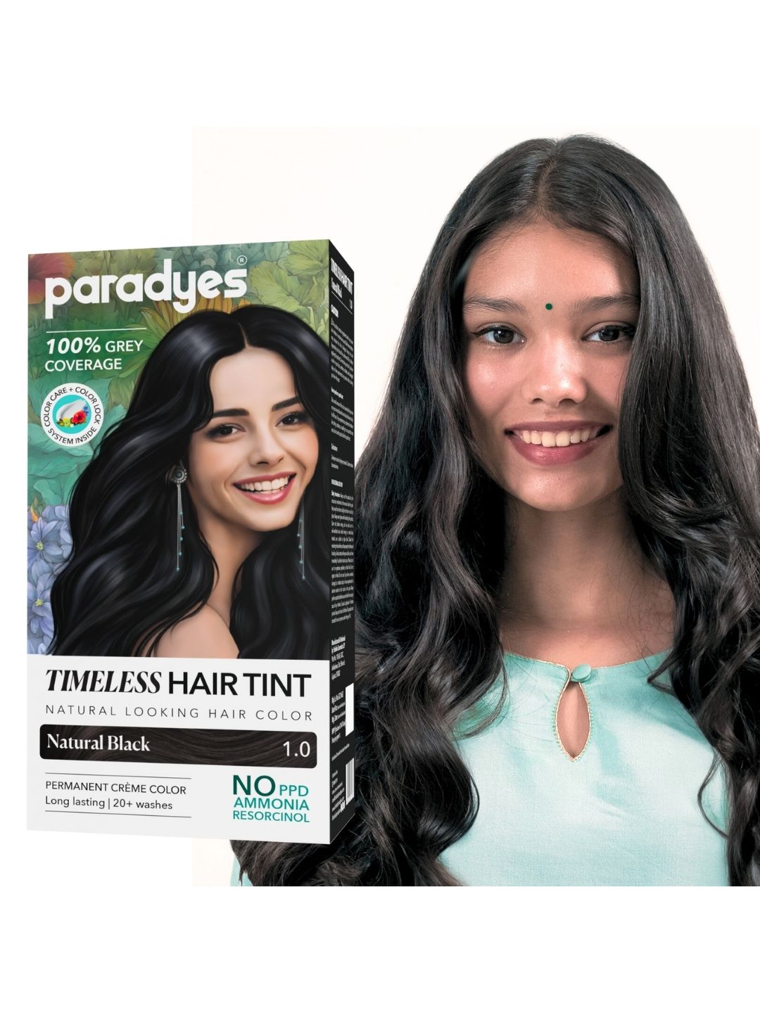Paradyes Paradyes Timeless Grey Coverage Permanent Creme Hair Colour 120 g - Natural Black 1.0