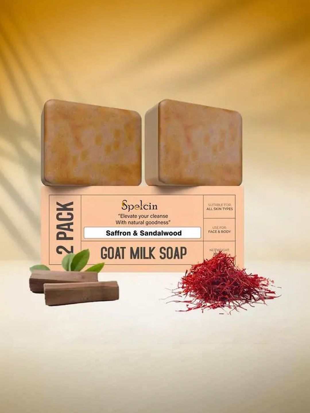 Spelcin Pack Of 2 D-Tan Goat Milk Soap - 100 g Each