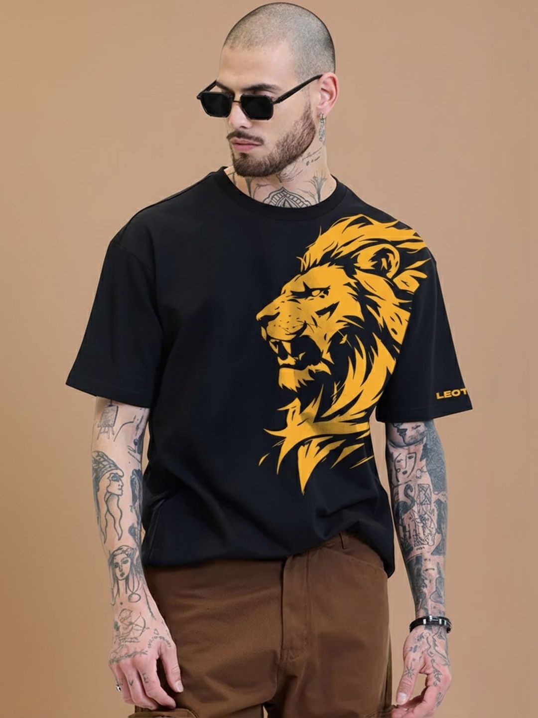 Leotude Men Lion King Printed T-shirt
