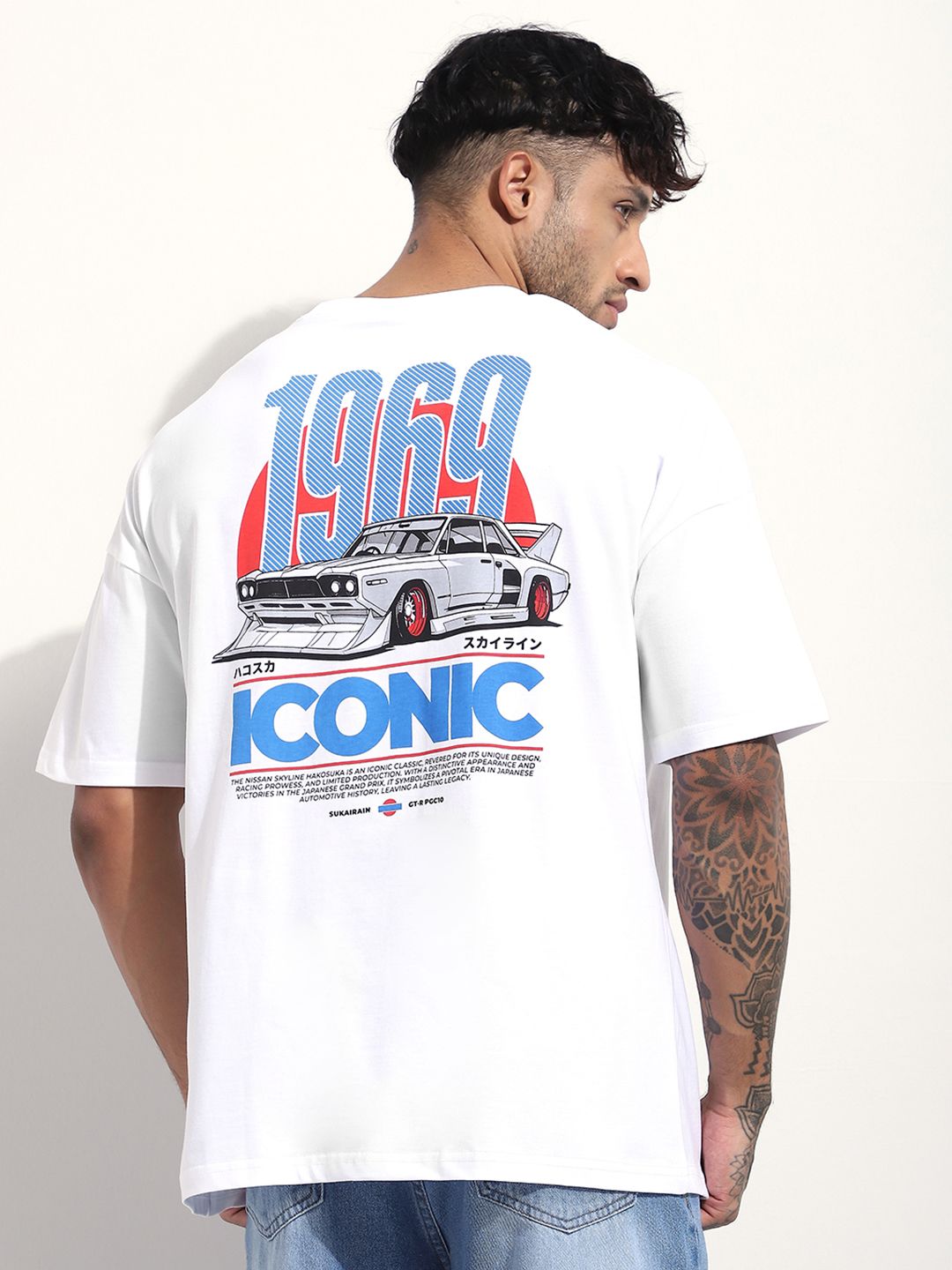 Stormborn Men Printed Drop-Shoulder Sleeves Oversized T-shirt