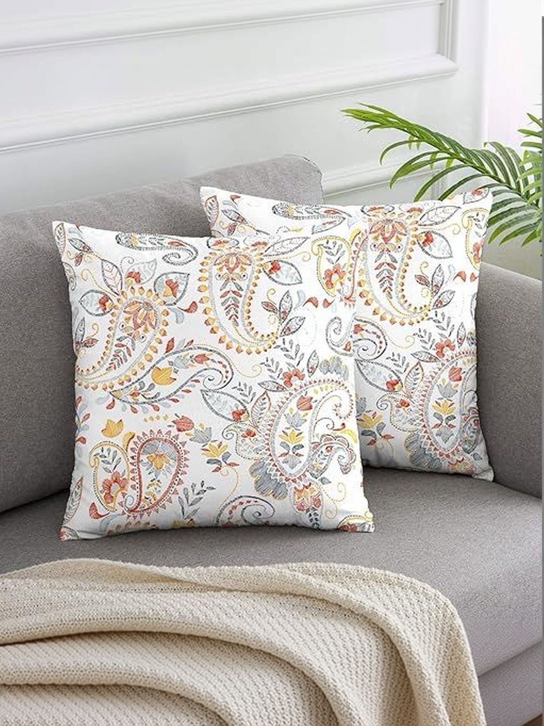 KNOTTING HOME Set of 2 Velvet Square Cushion Covers