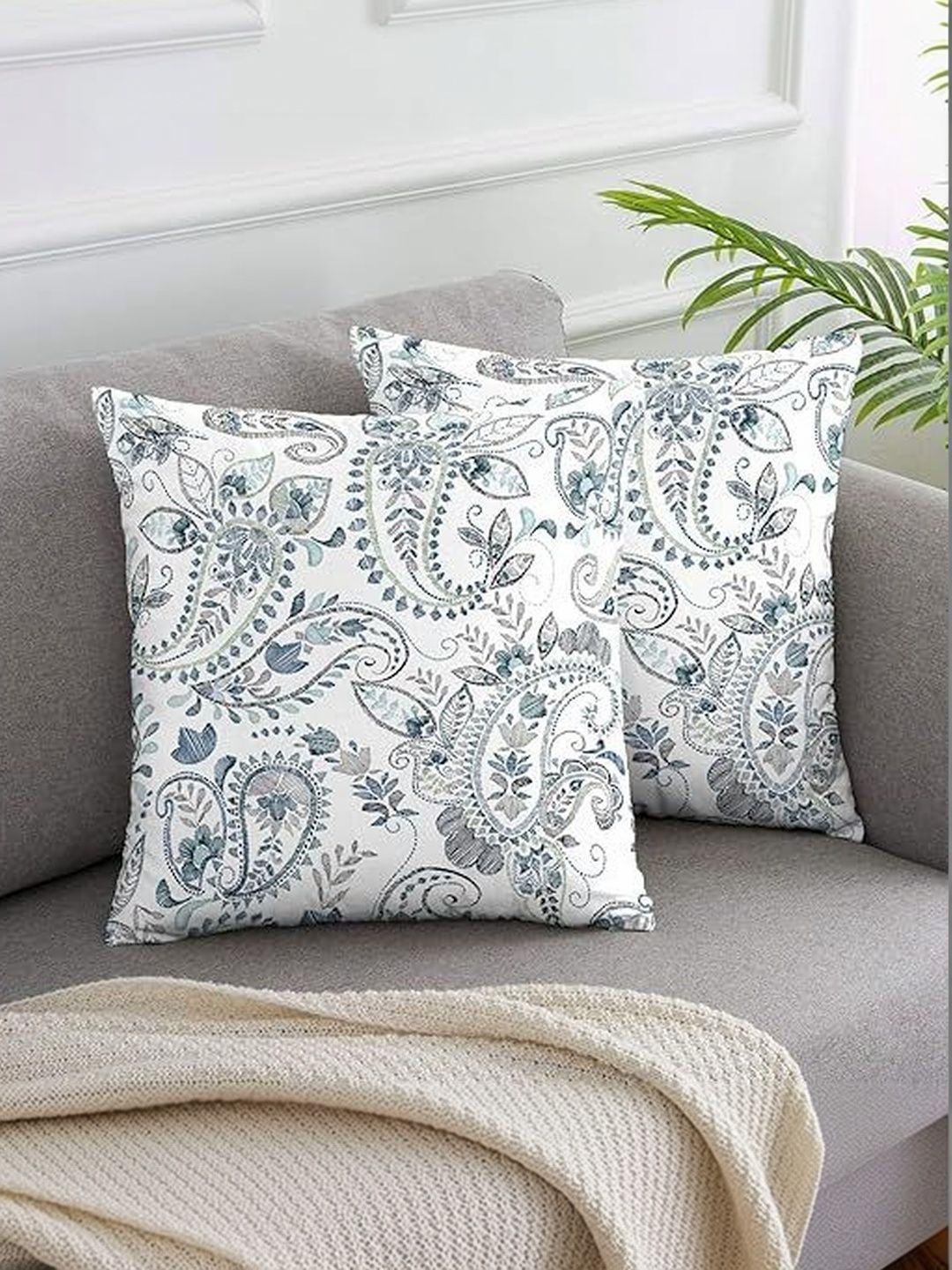 KNOTTING HOME Set of 2 Velvet Square Cushion Covers