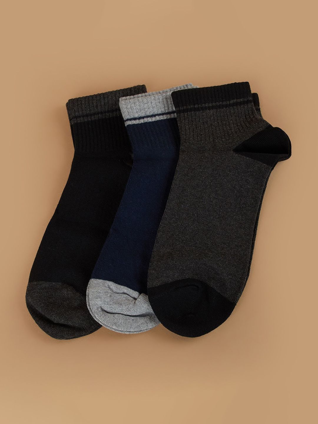 CODE by Lifestyle Men Pack of 3 Cotton Ankle Length Socks