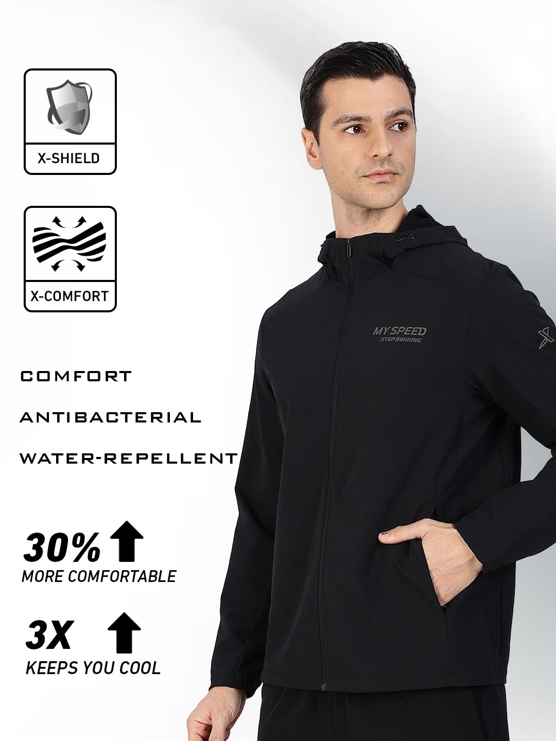 Buy Xtep Men Windcheater Running Sporty Jacket - Jackets for Men