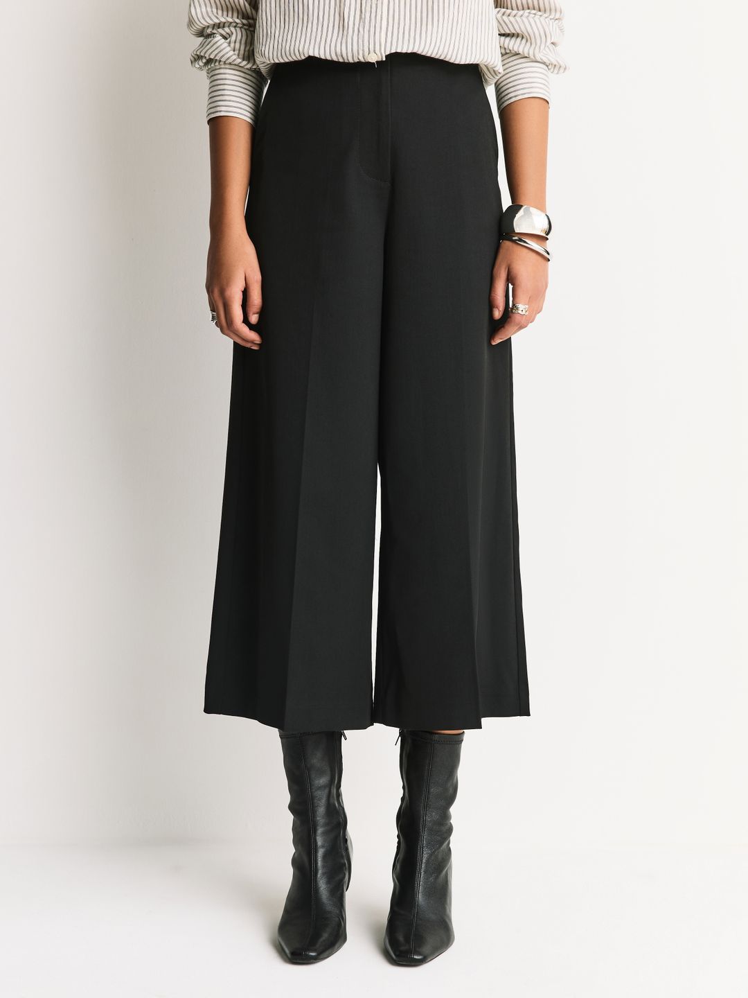 NEXT Women Mid-Rise Pleated Wide Leg Culottes