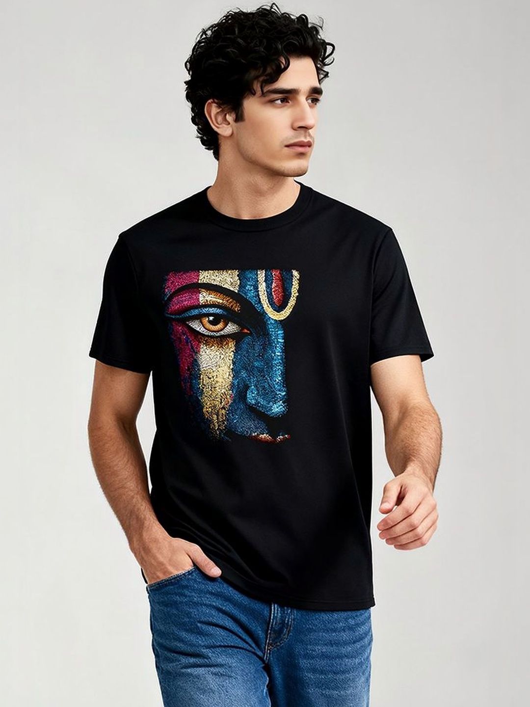 Wear Your Opinion Men Little Krishna Printed T-shirt