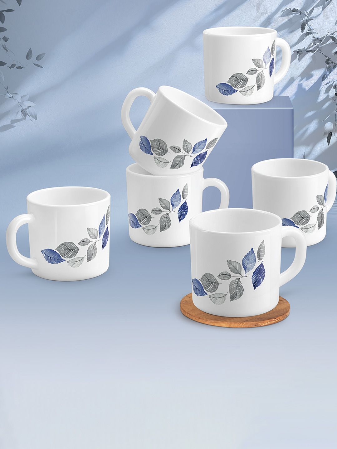Treo Amara Lunis White Opalware Microwave Dishwasher Safe Cup Set 100 ml