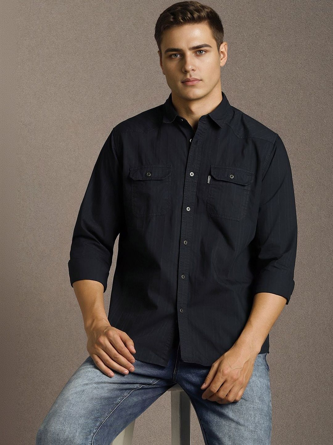 Louis Philippe Jeans Louis Philippe Jeans Men Slim Fit Casual Shirt