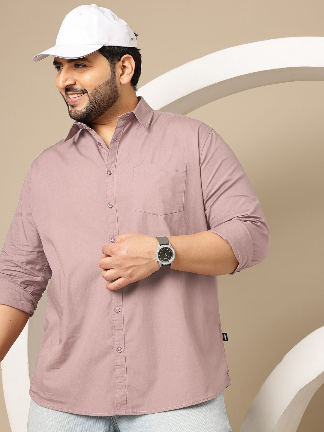 Sztori Plus Size Spread Collar Pure Cotton Shirt