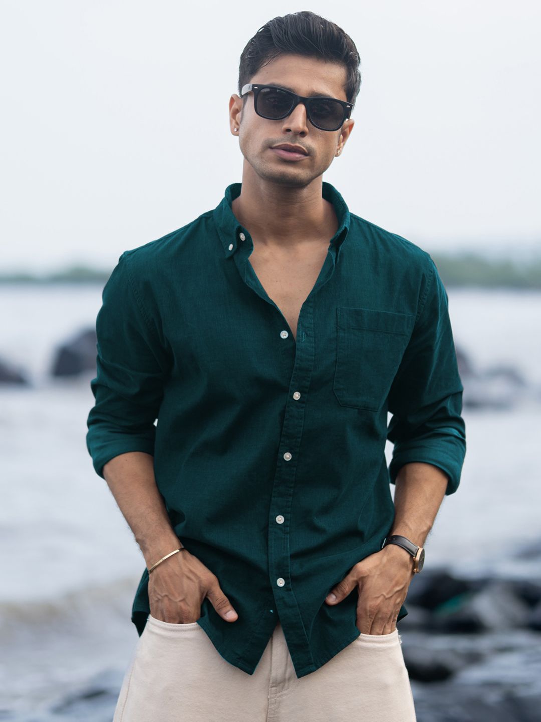 Powerlook Corduroy Buttondown Cotton Long Sleeves Shirt