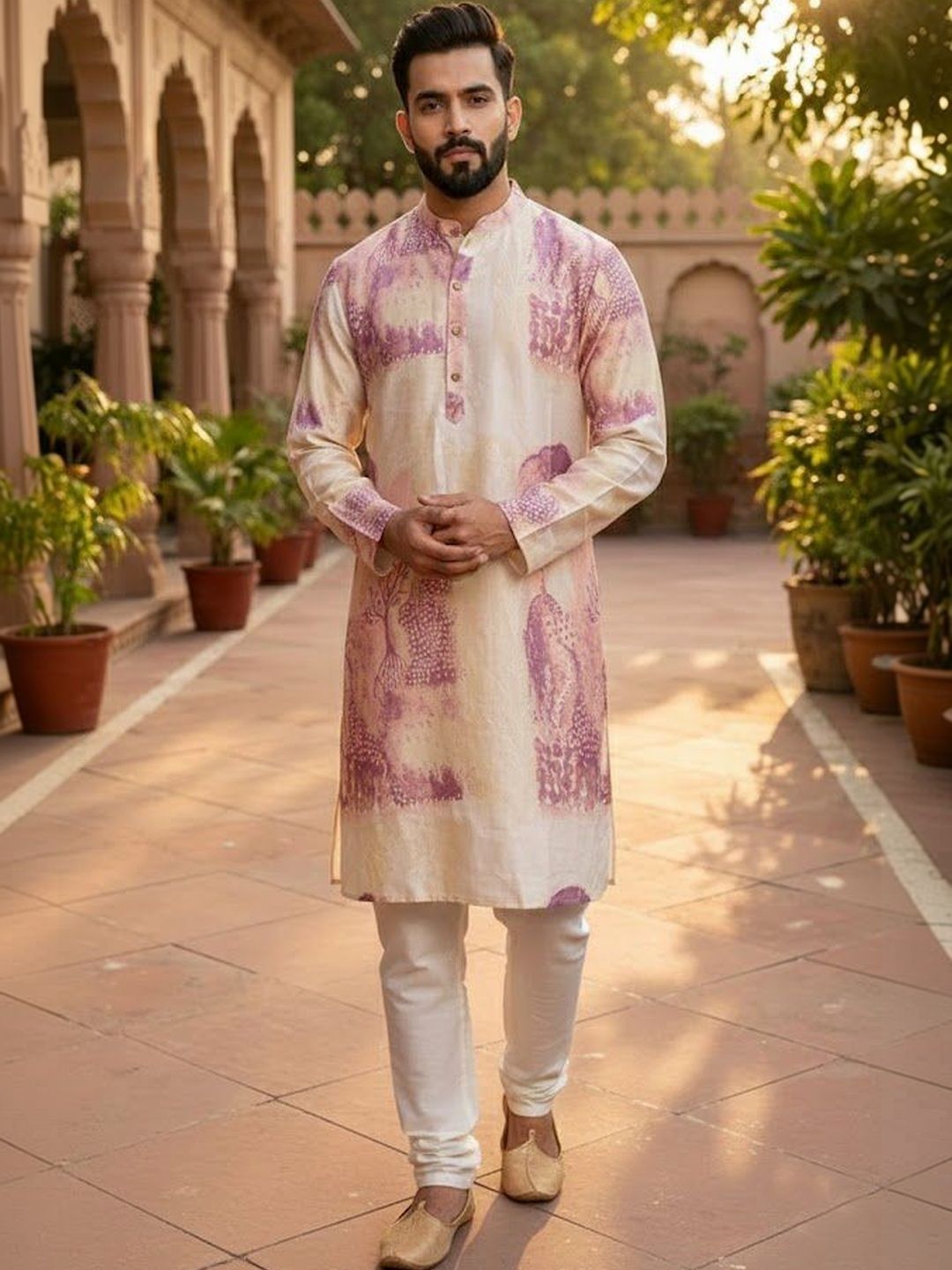 HERE&NOW Men Printed Floral Kurta