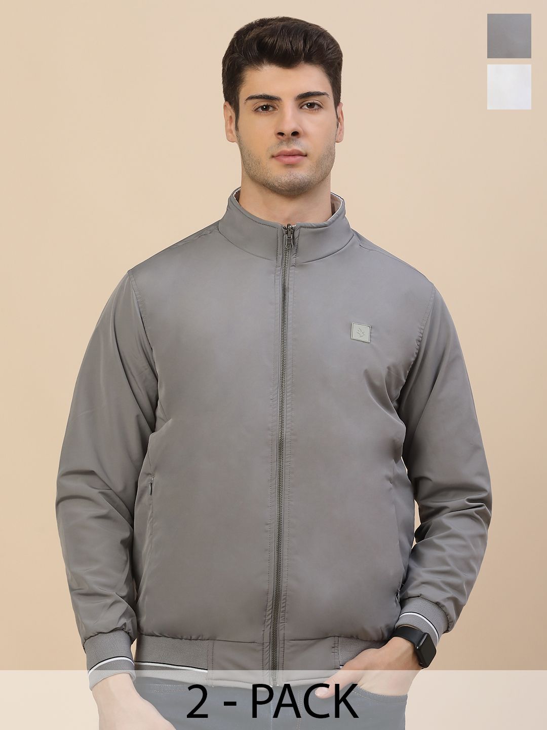 Cantabil Men Reversible Bomber Jacket