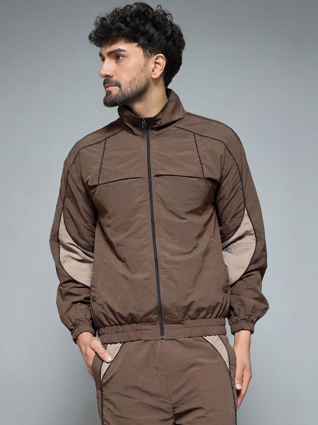 FUGAZEE Men Colourblocked Lightweight Sporty Jacket