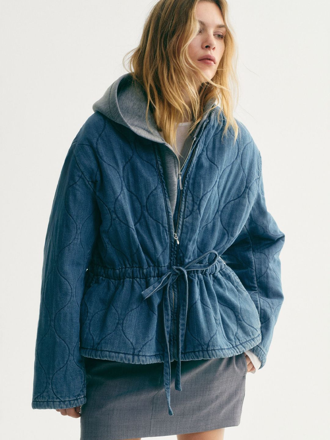 H&M Quilted Denim Jacket