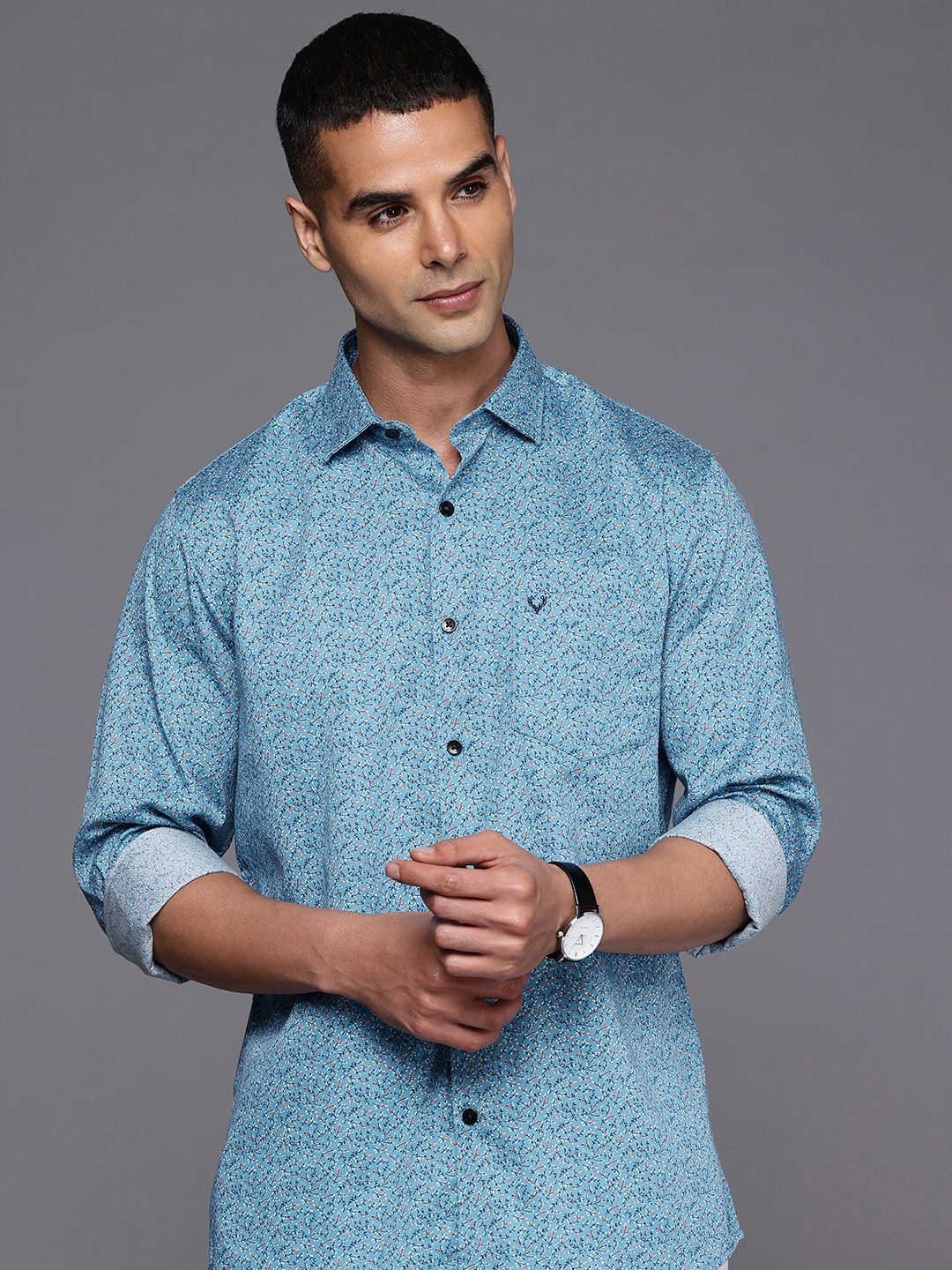 Allen Solly Allen Solly Sport Fit Micro Ditsy Printed Pure Cotton Casual Shirt