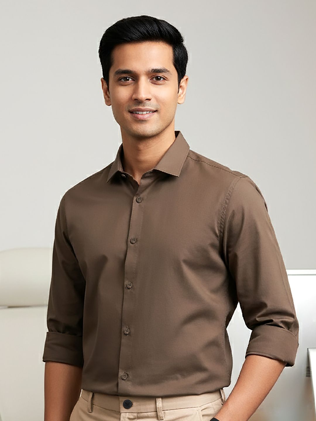 Beyoung Classic Spread Collar Cotton Formal Shirt