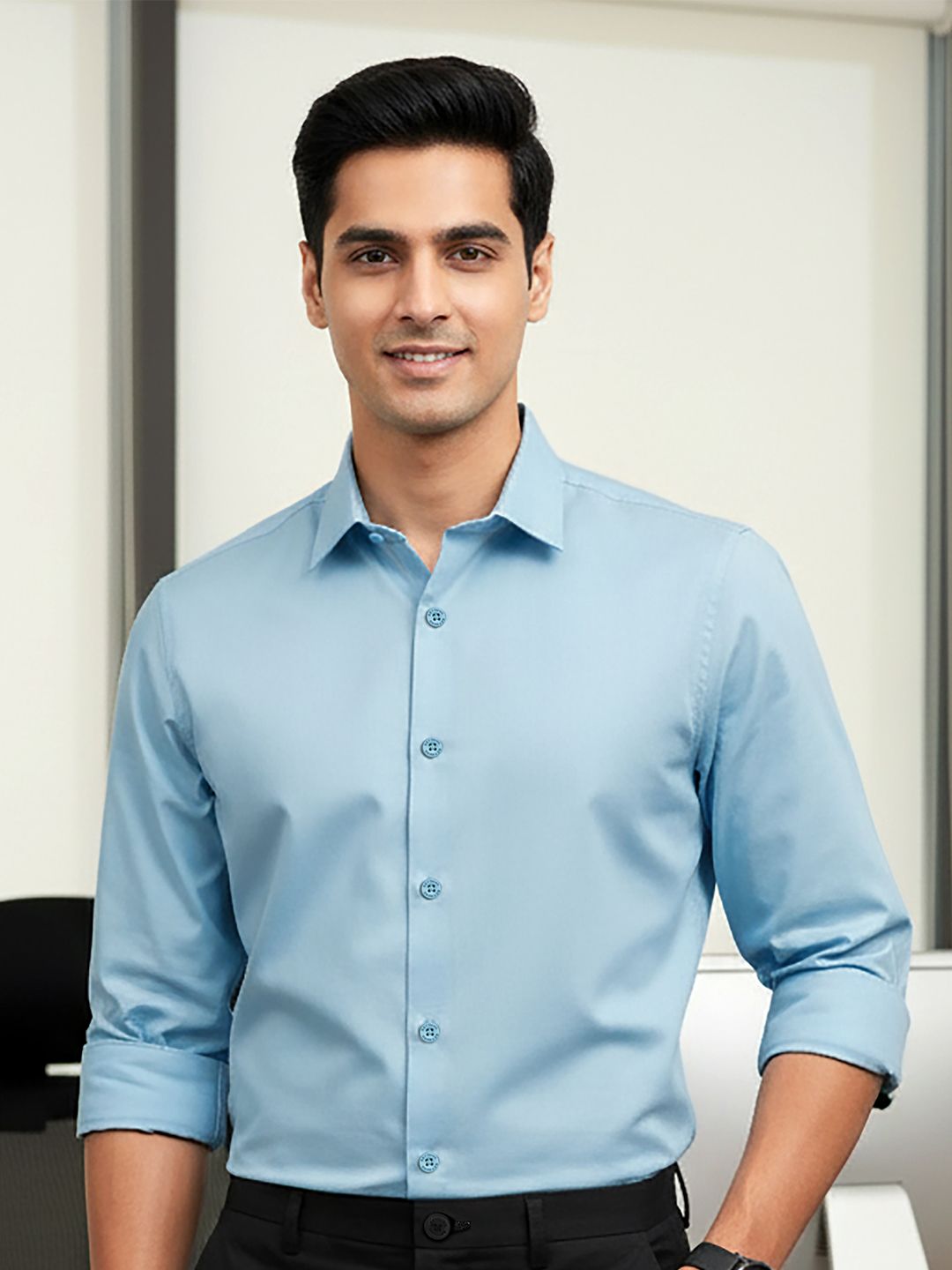 Beyoung Spread Collar Cotton Casual Shirt