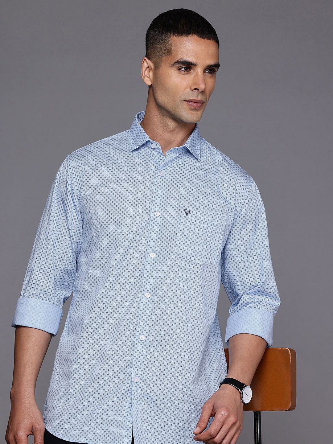 Allen Solly Pure Cotton Geometric Printed Classic Fit Casual Shirt