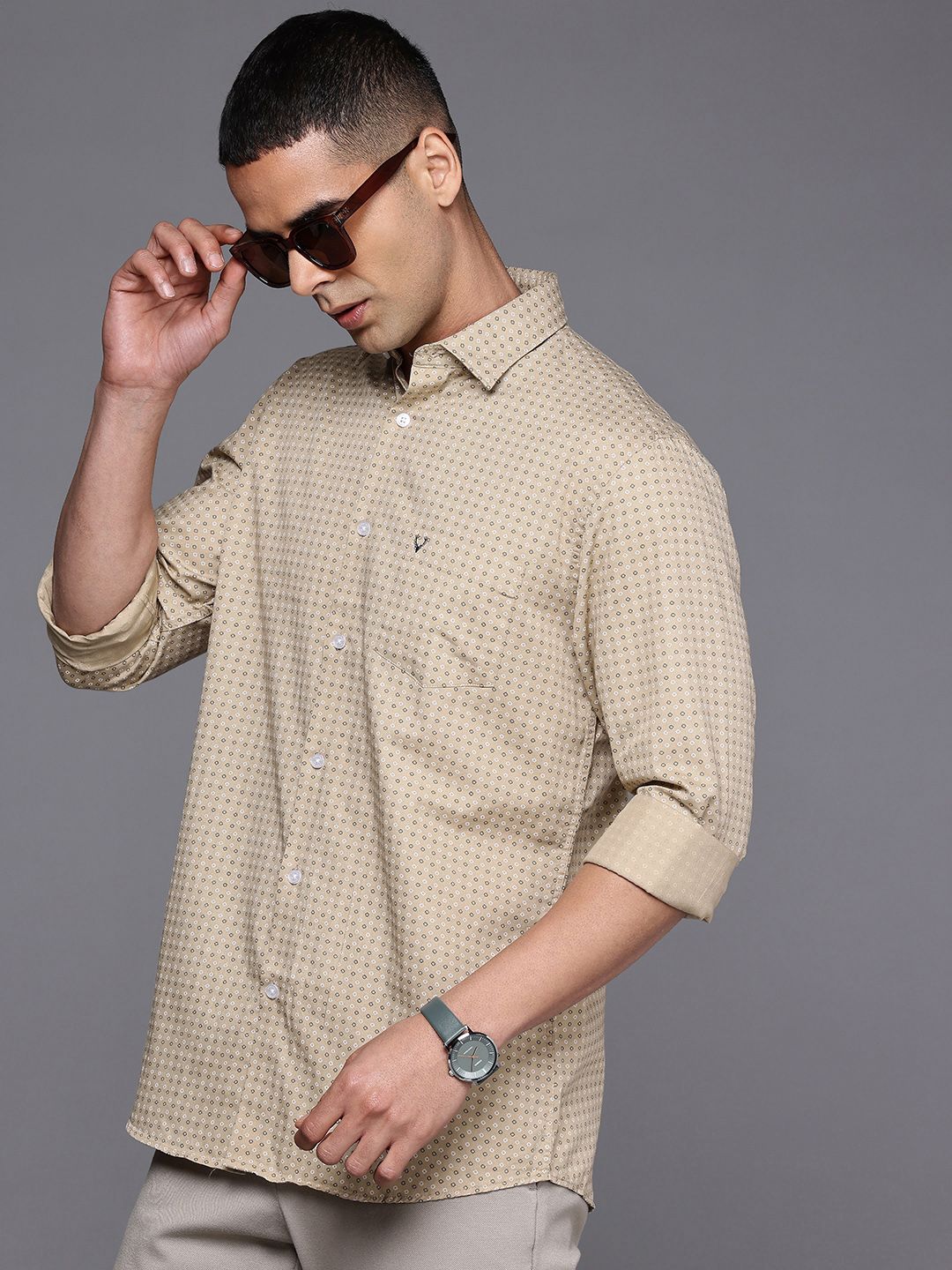 Allen Solly Sport Fit Geometric Printed Pure Cotton Casual Shirt