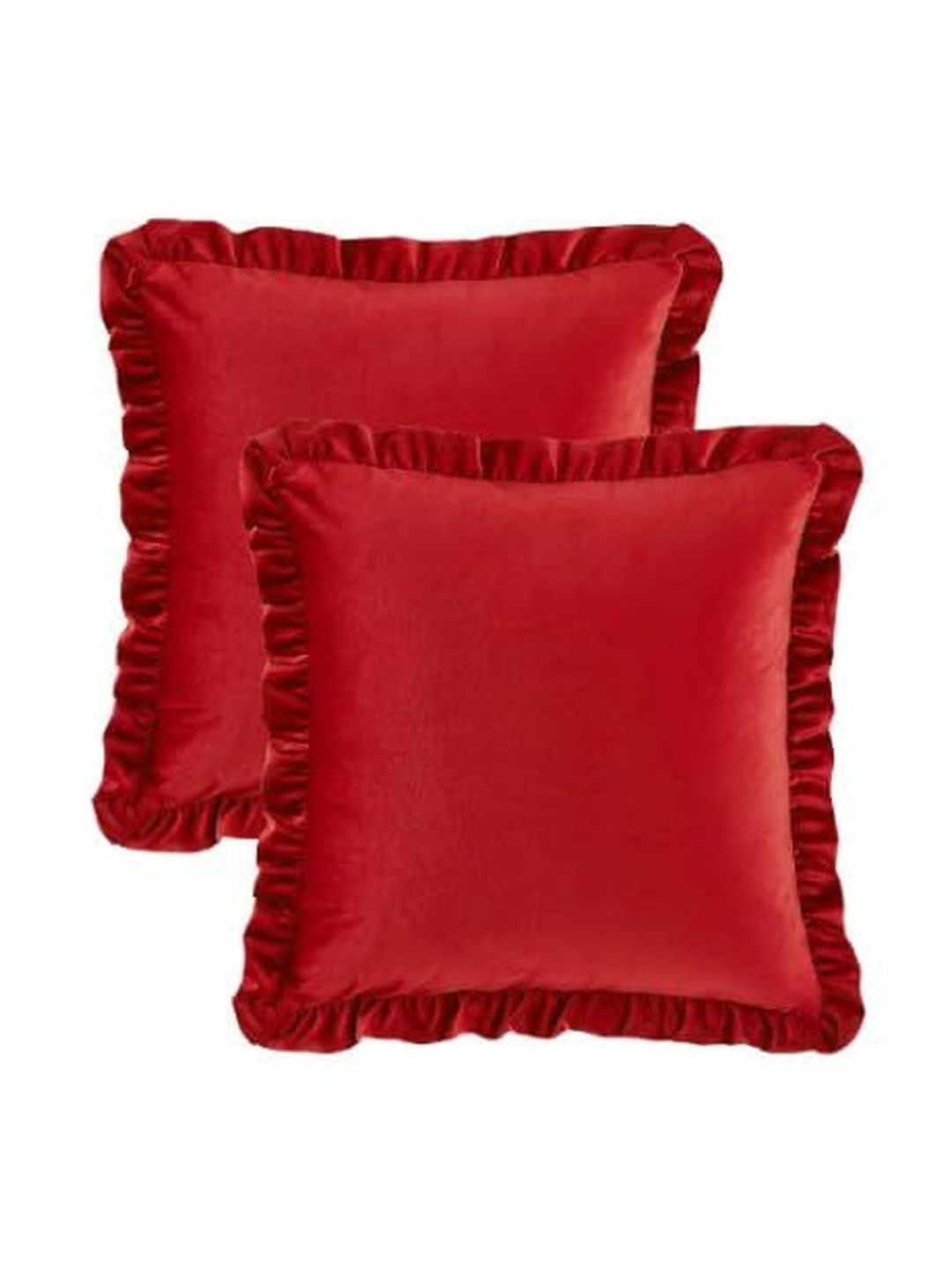 KNOTTING HOME Red Set of 2 Velvet Square Cushion Covers