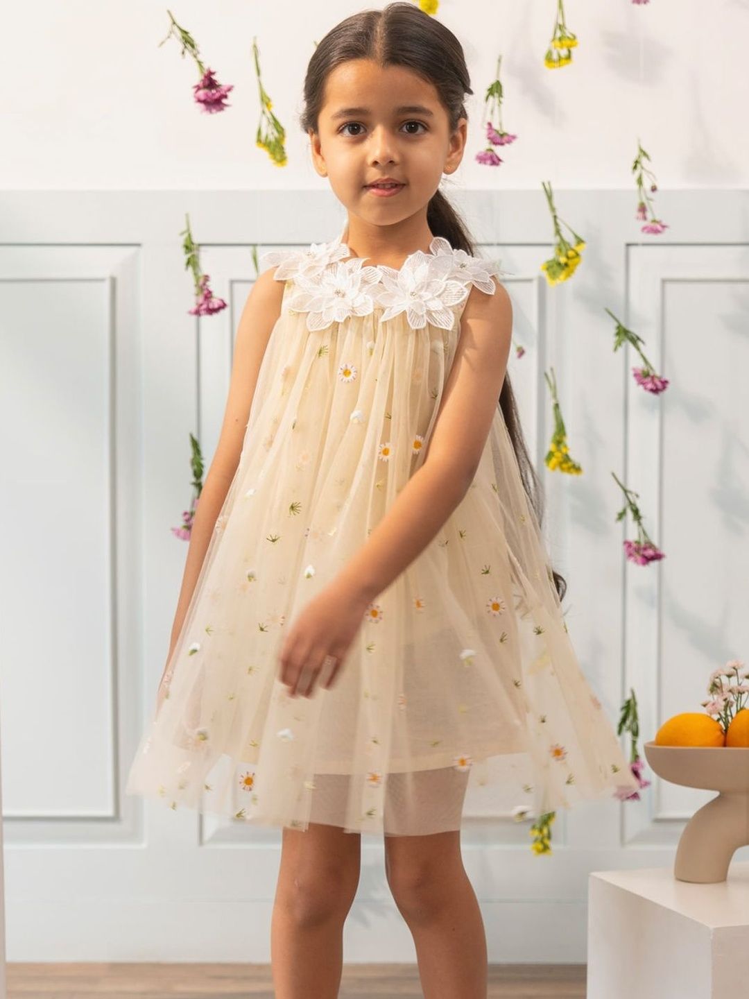 Cream Party Girls Dresses - Buy Cream Party Girls Dresses online
