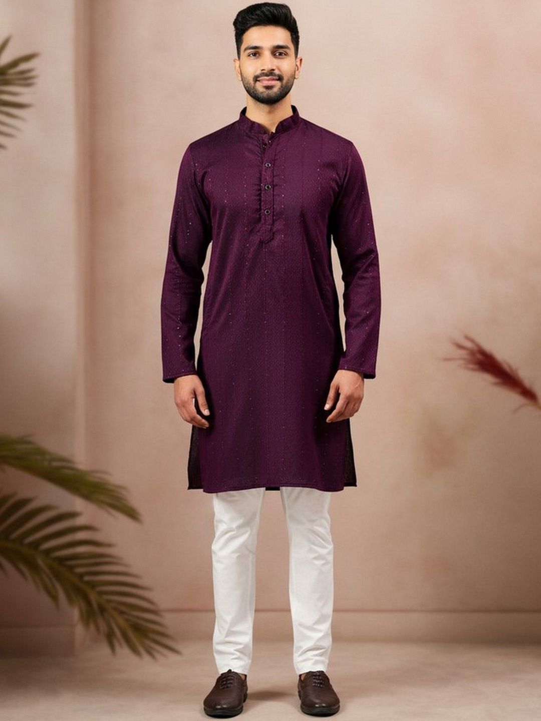 HERE&NOW Men Embellished Sequinned Kurta