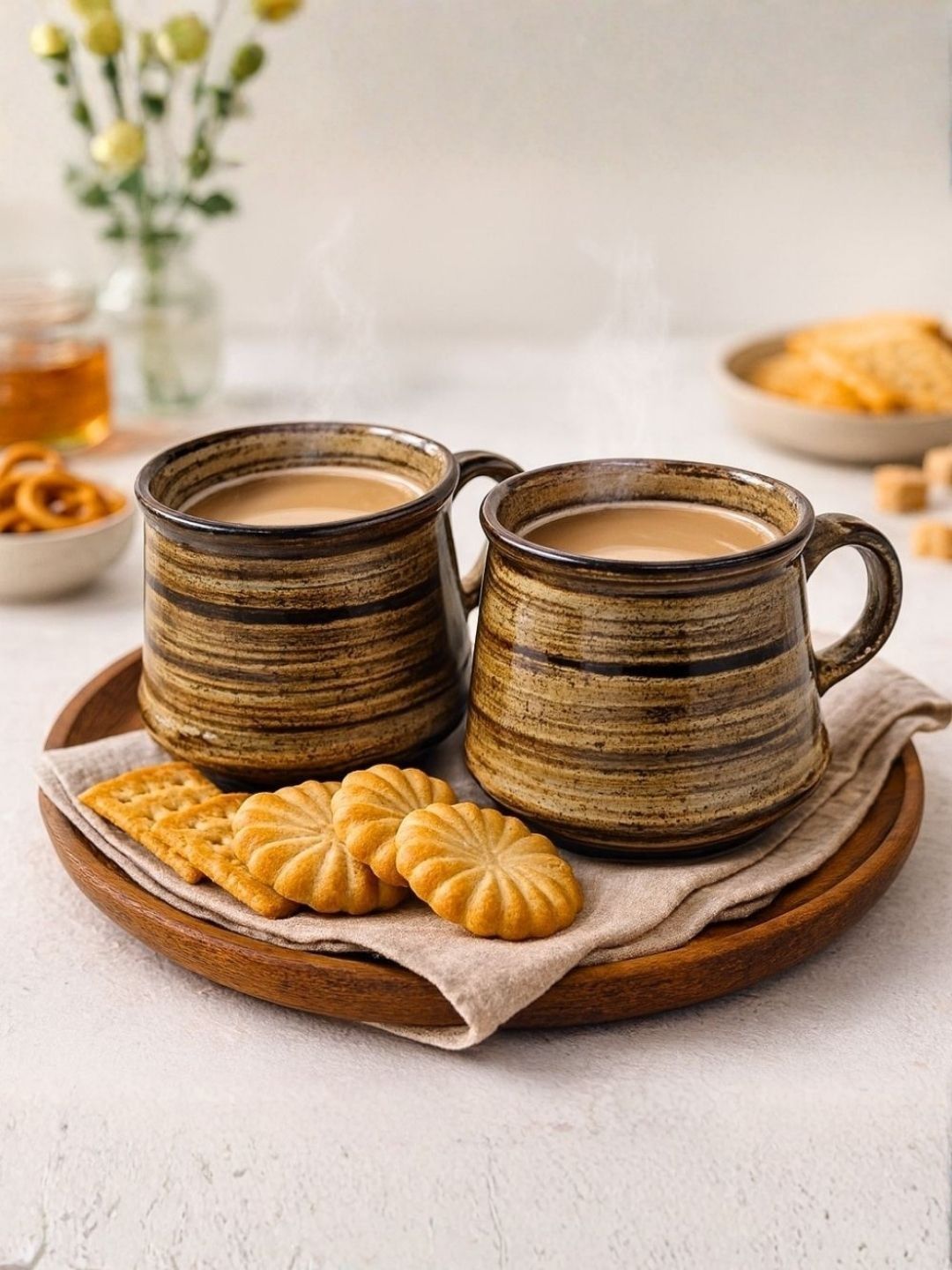 Unravel India Multicoloured Solid Ceramic Glossy Mugs Set of Cups and Mugs