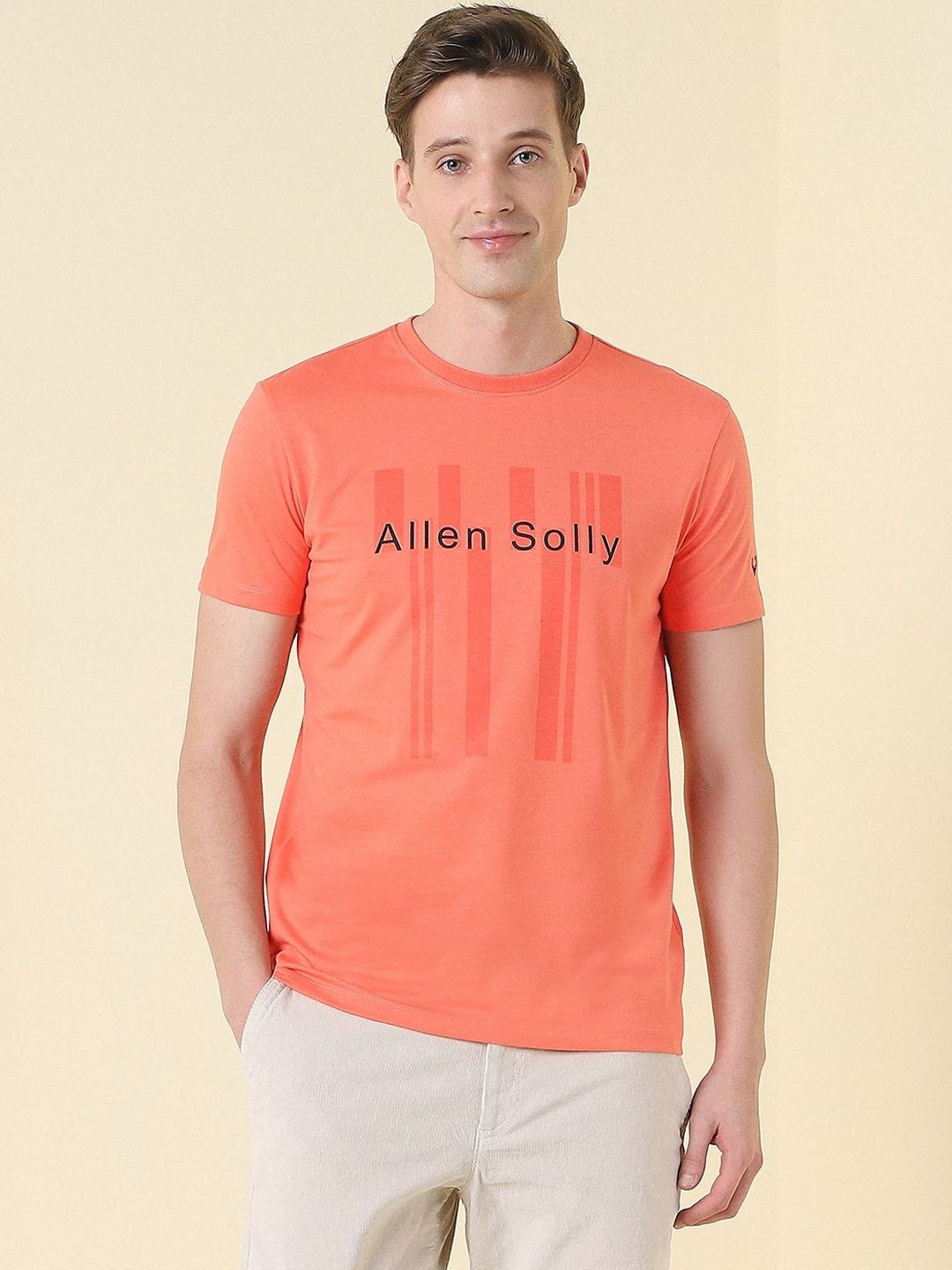 Allen Solly Men Brand Logo Printed Slim Fit T-shirt