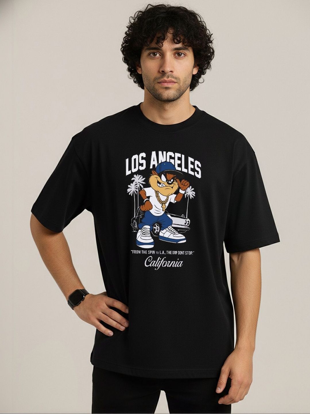 Organic Chics Men Looney Tunes Printed T-shirt