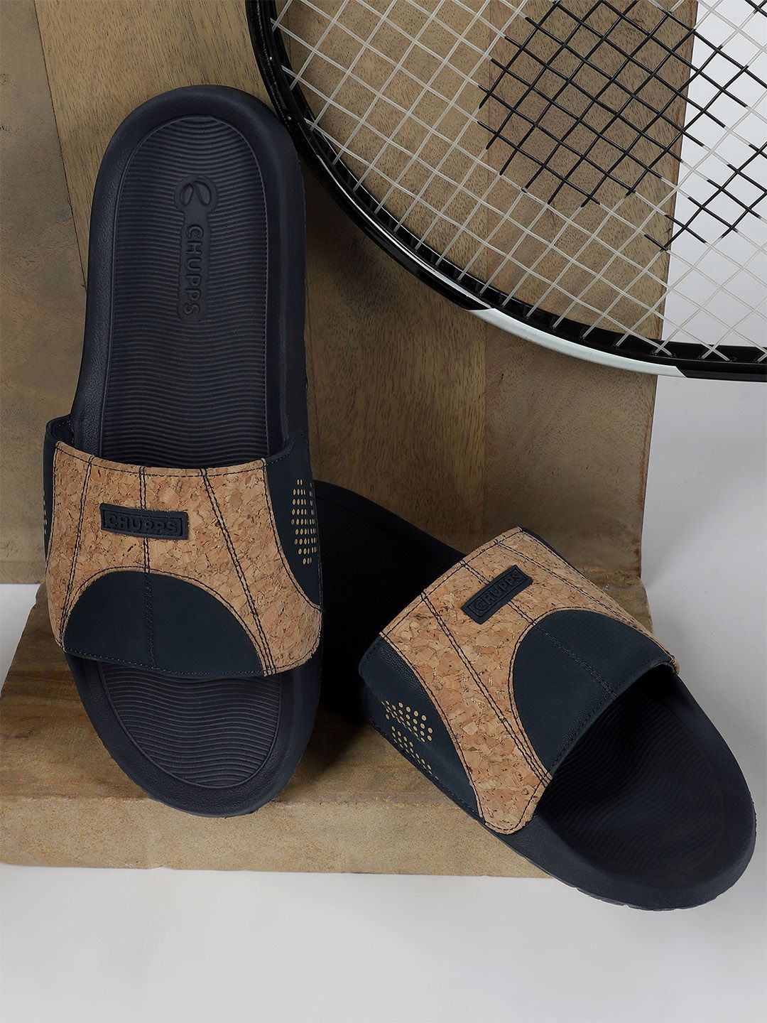 CHUPPS Men Navy Arc Powergrip Sliders