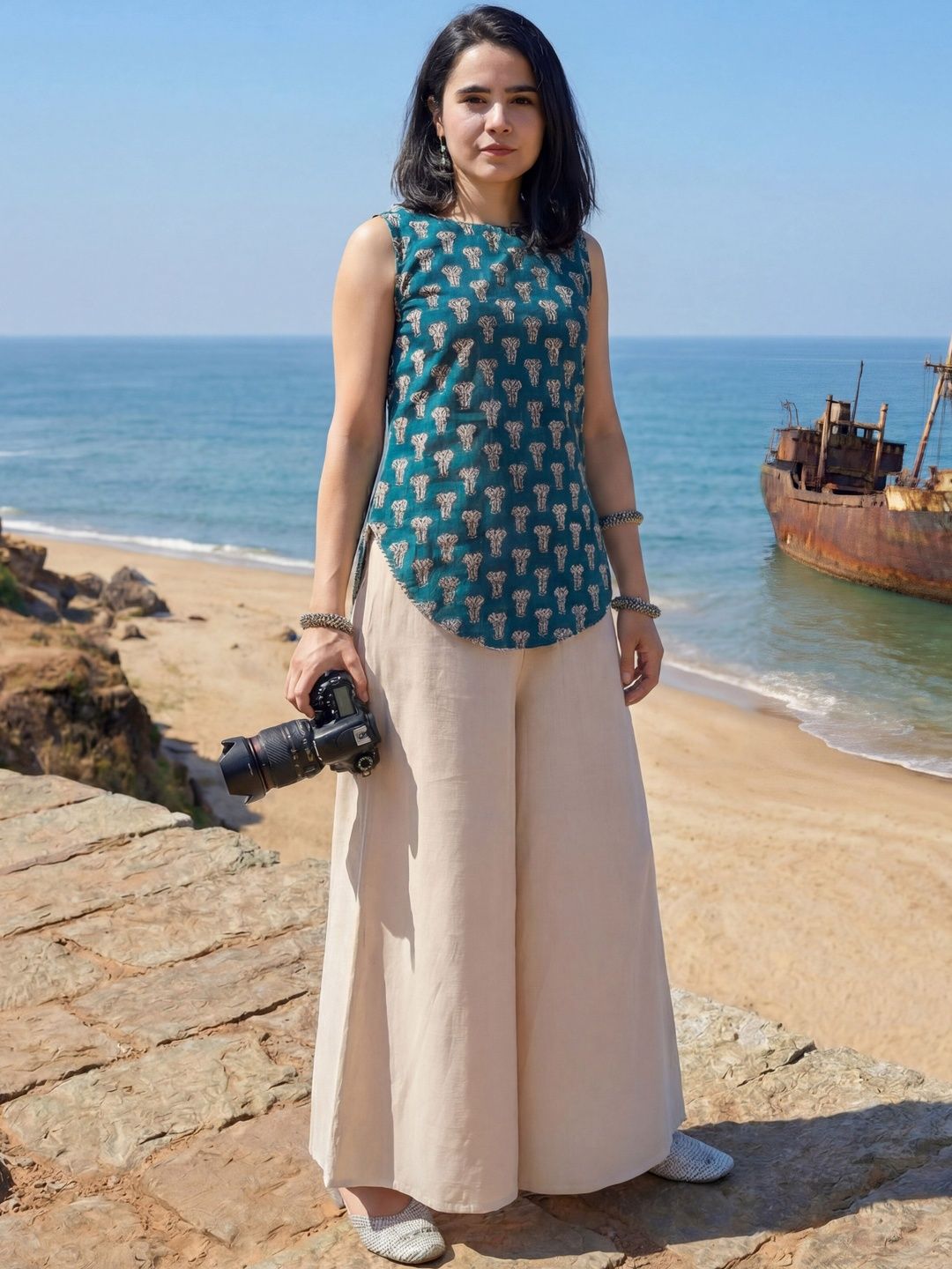 Tikhi Imli Printed Tunic With Palazzos Co-Ords