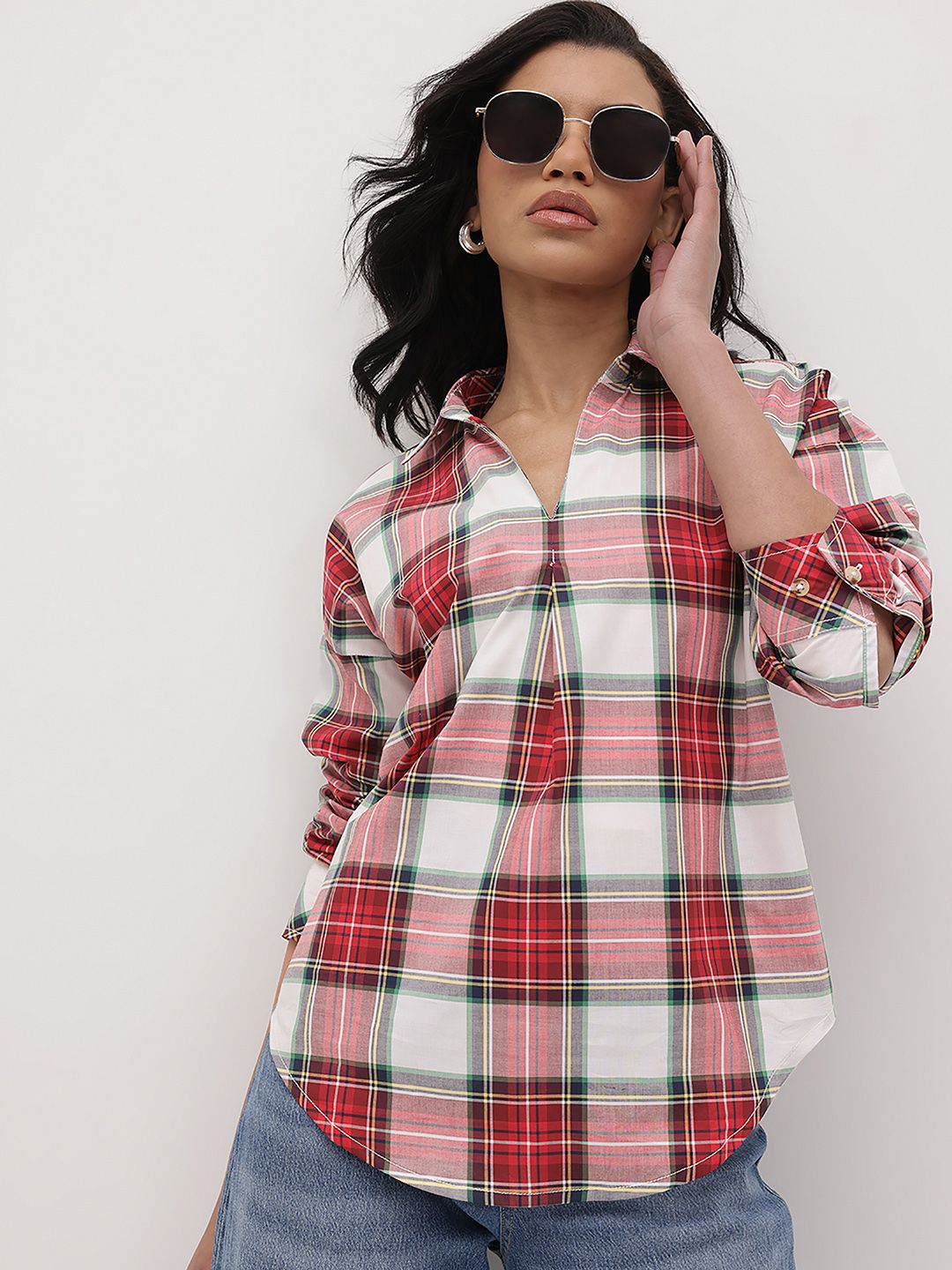 トップス Ami ribbon check tops ANDMARY】Ami ribbon check tops