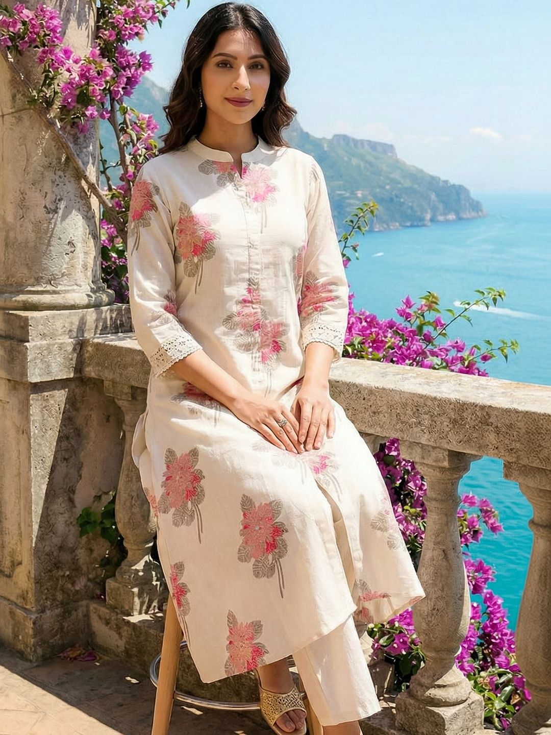 Indo Era Women Floral Printed Floral Kurta