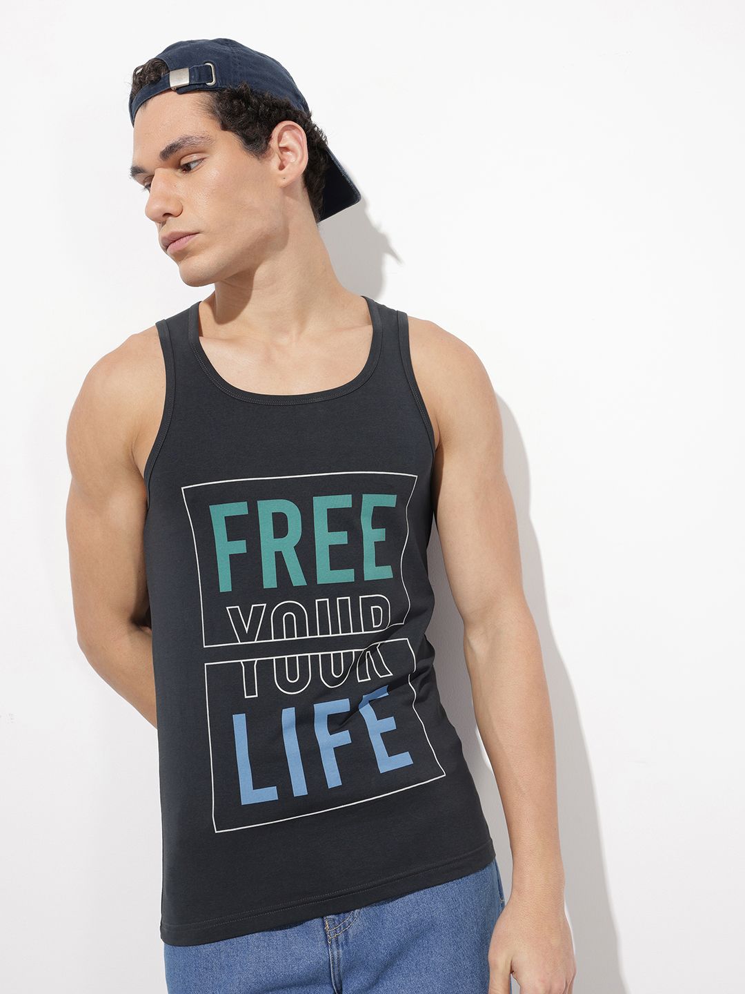 The Roadster Life Co. Typography Printed Scoop Neck Innerwear Vest