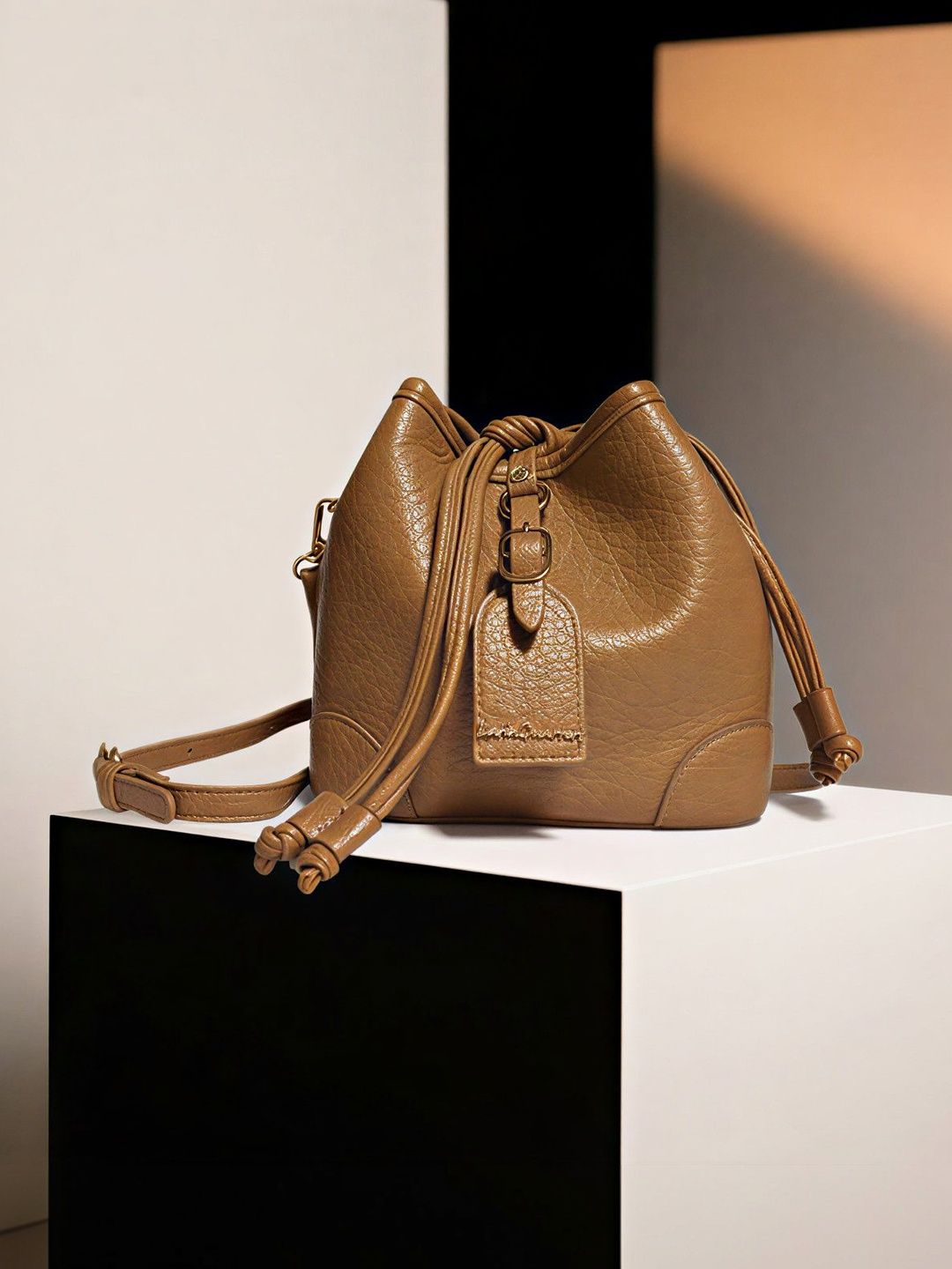 Latin Quarters Latin Quarters Textured PU Bucket Hobo Bag