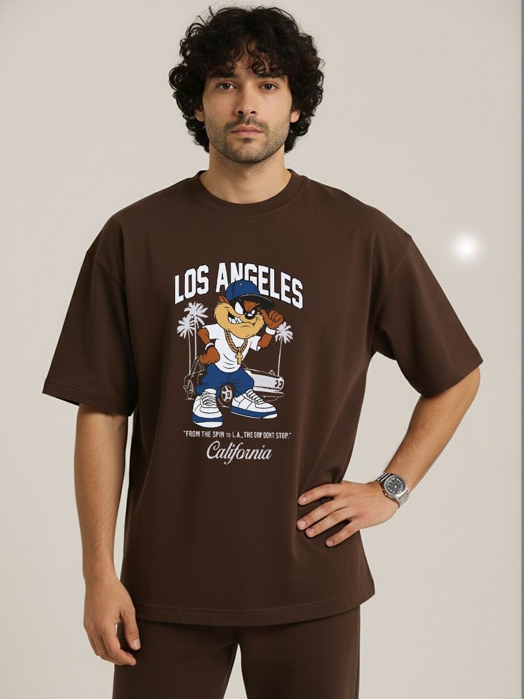 Organic Chics Men Looney Tunes Printed T-shirt