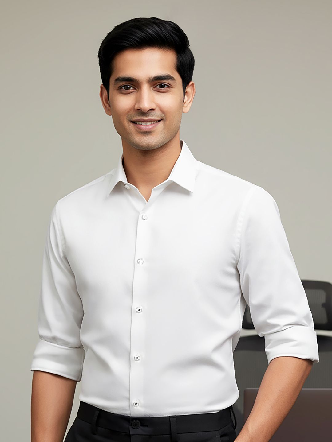 Beyoung Spread Collar Opaque Cotton Formal Shirt