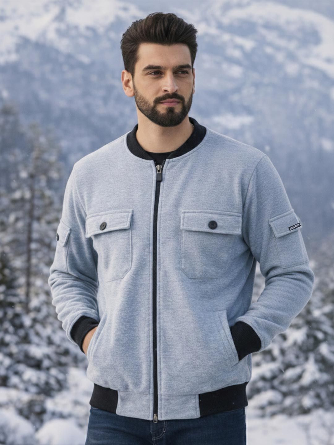 TOXA TOXA Men Fleece Lightweight Bomber Jacket