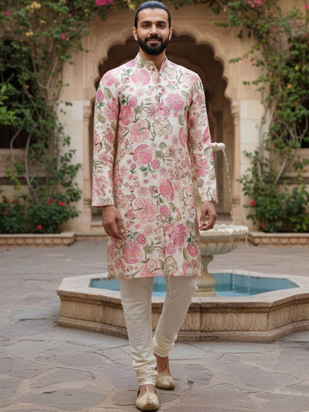 HERE&NOW Men Floral Printed Floral Kurta