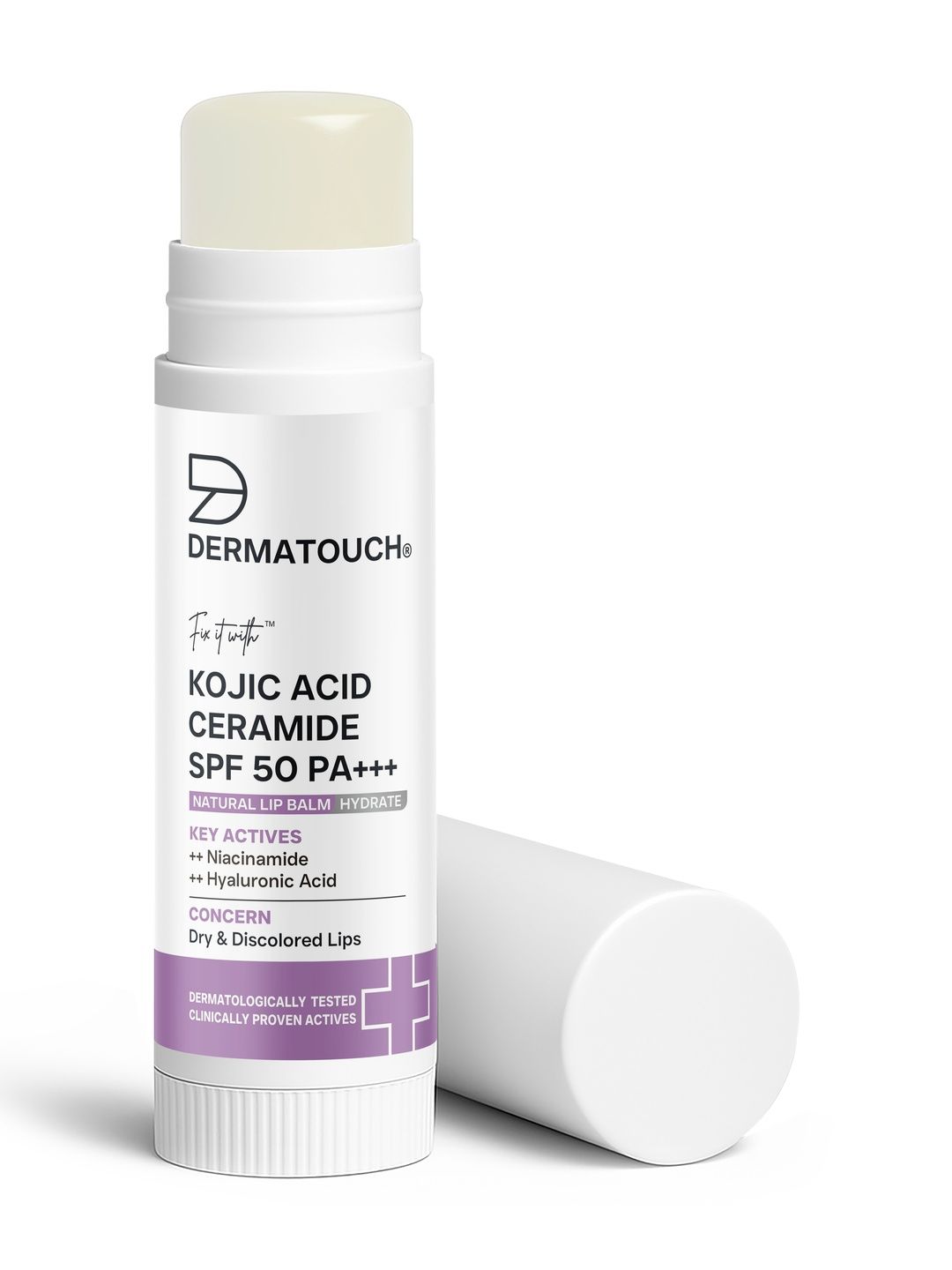 Dermatouch Kojic Acid Ceramide SPF 50 PA+++ Natural Lip Balm - 5 g