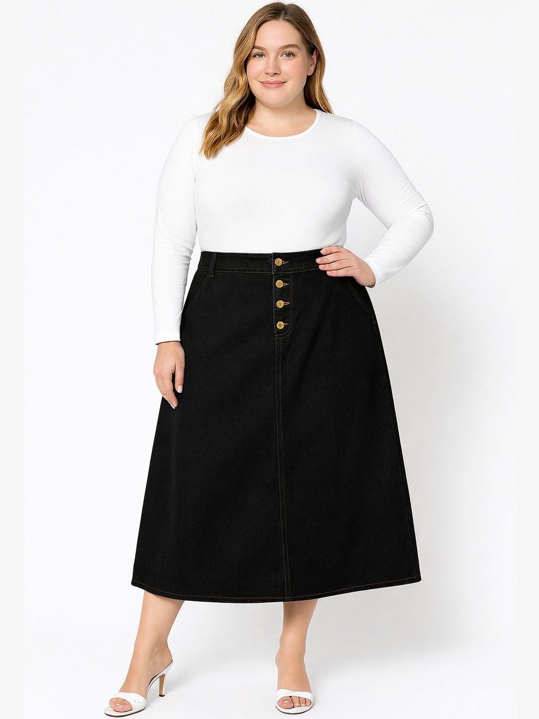 Tripursundari Fashion Tripursundari Fashion Plus Size A-Line Maxi Skirt